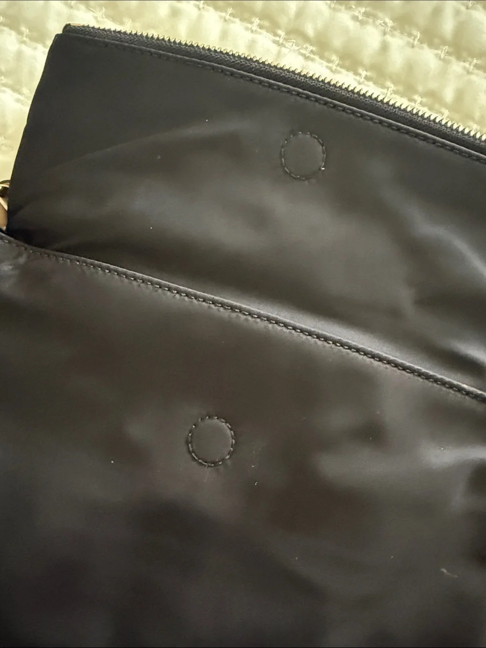 Kate Spade Black Crossbody Bag with Tan Strap and Gold Hardware